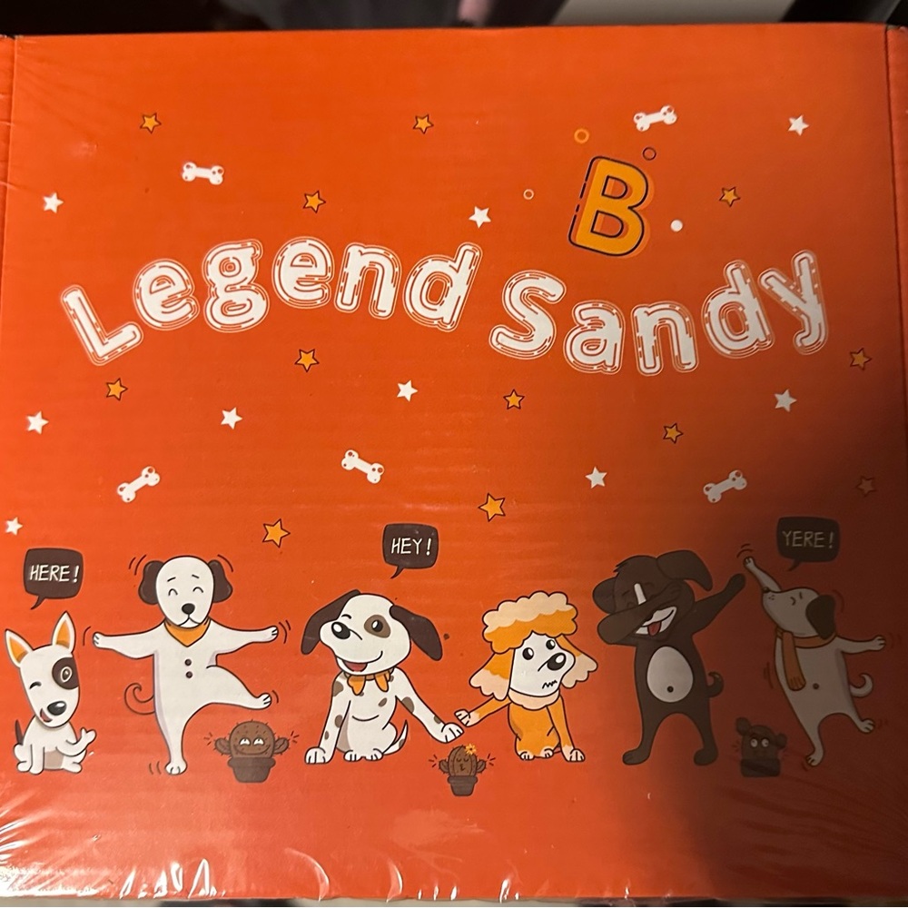New/Sealed Legend Sandy 12 count squeaky toys puppy’s dogs  Orange Dog Toy Box